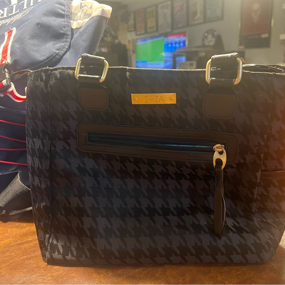 Black Houndstooth Lunch Bag